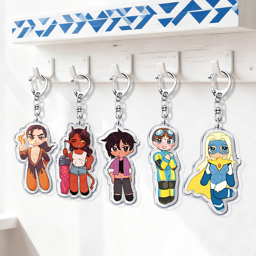 Gaming Accessories Gifts For Men - Simpatico cartone animato Chibi Portachiavi per